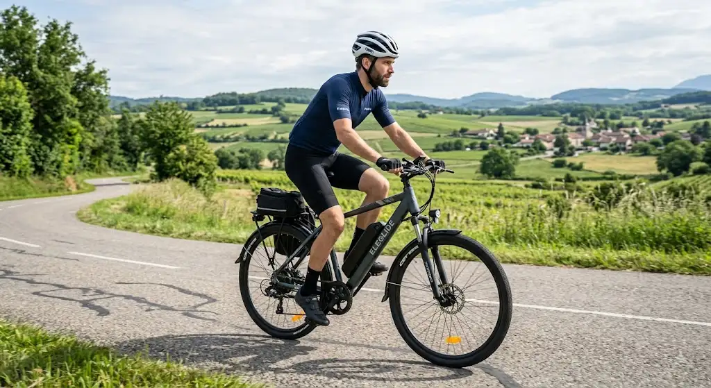 vélo électrique Eleglide avis lors d'un test sur route pour notre avis complet