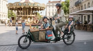 Vélo cargo électrique familial et polyvalent accessible à moins de 3000 euros