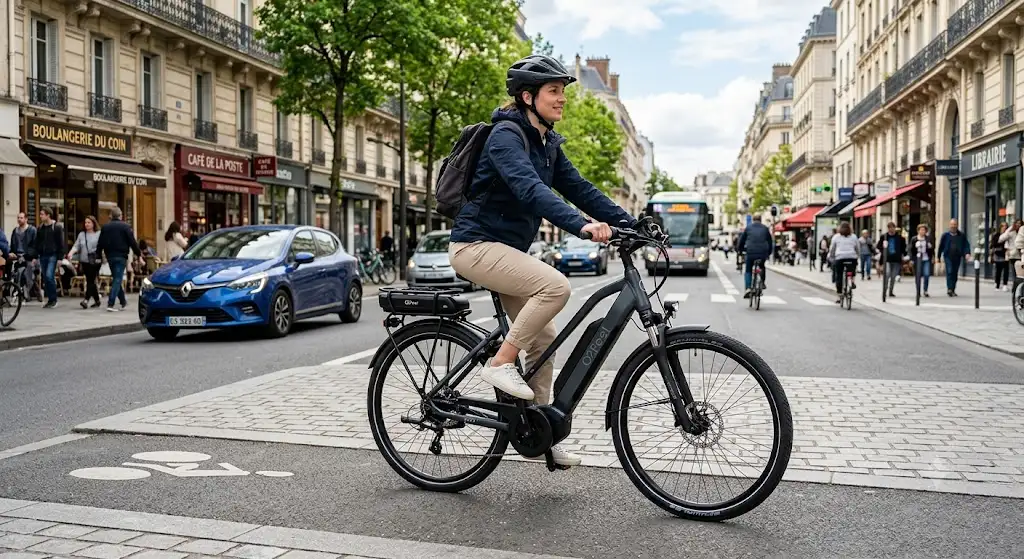 vélo électrique O2Feel avis en test en milieu urbain pour évaluer son confort et son autonomie au quotidien.