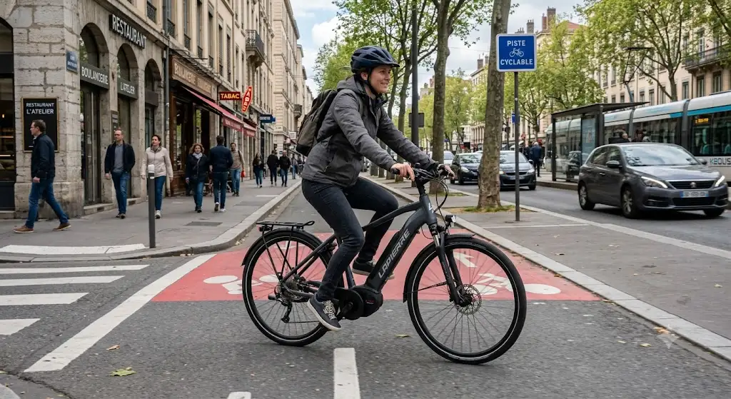 Notre avis complet sur le vvélo électrique Lapierre avis testé sur piste cyclable en ville vélo électrique Lapierre avis